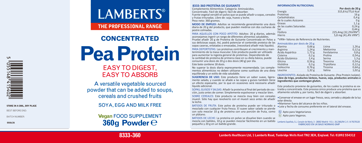 Proteína de Guisantes amarillos. (Pea protein isolated) — imagen 2