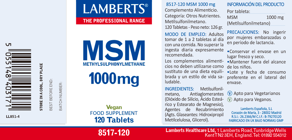 MSM 1000 mg de Fuente Natural — imagen 2