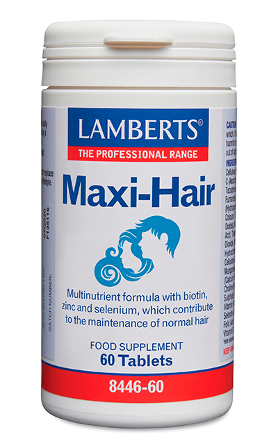 Maxi-Hair, cuidado del cabello para ella y para él. Sin Vitamina A.