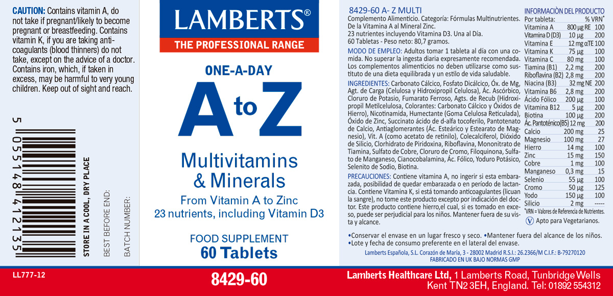 A-Z Multi. Complejo multivitamínico de Una al Día — imagen 2