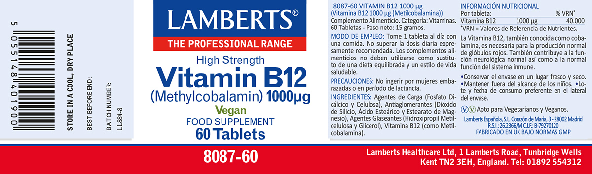 Vitamina B12 1000 mcg como Metilcobalamina — imagen 2