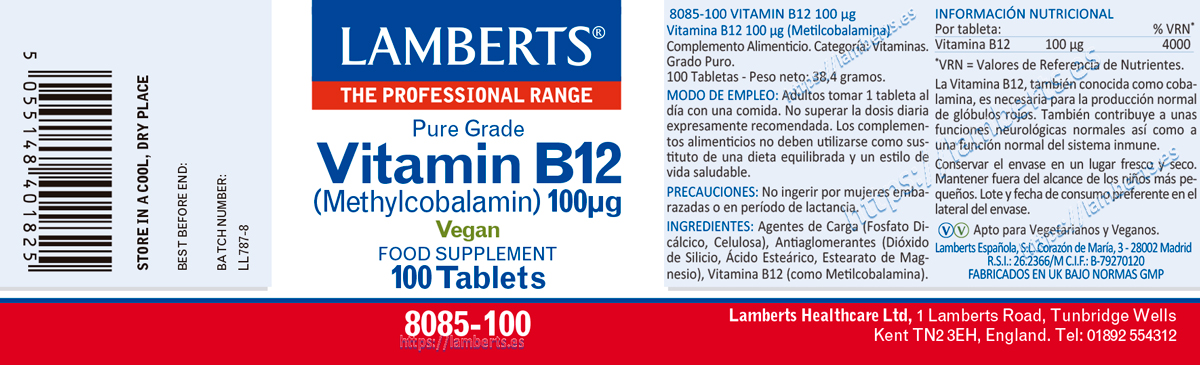 Vitamina B12 100 mcg en forma de Metilcobalamina. Grado puro. — imagen 2