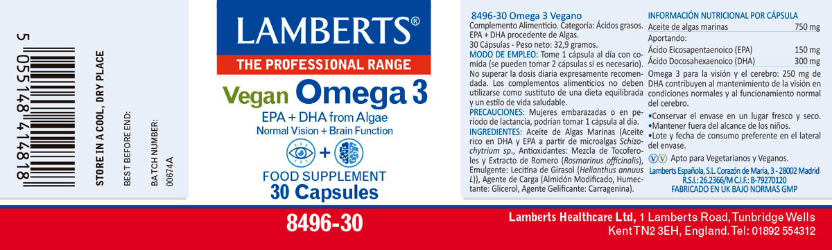 Omega 3 Vegano – 30 Cápsulas — imagen 2