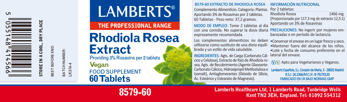 Rhodiola Rosea 1466 mg aportando 3,52 mg de Rosavinas — imagen 2