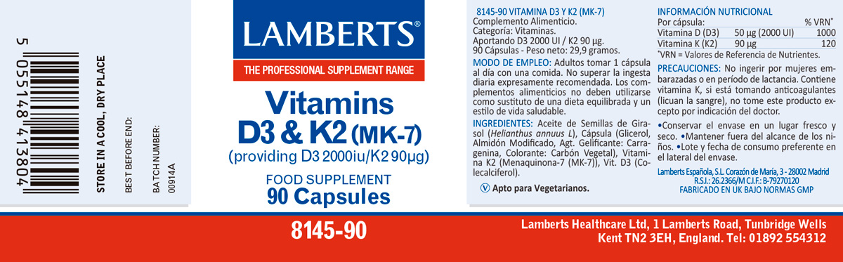 Vitaminas D3 2000 UI y K2 90 mcg — imagen 2