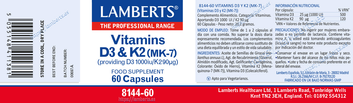 Vitamina D3 1000 UI y Vitamina K2 90 mcg en cápsulas — imagen 2