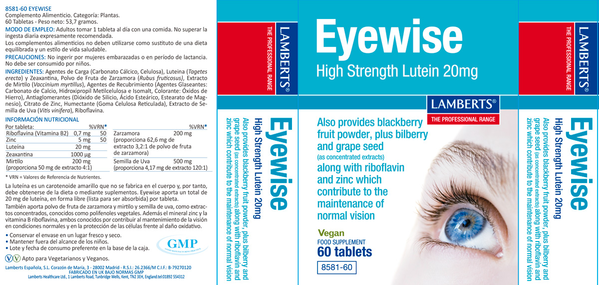 Eyewise con 20 mg de Luteína y mas como ayuda para la visión — imagen 2